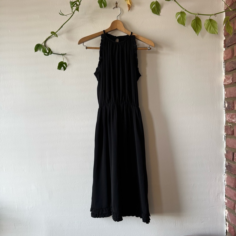 Saks Fifth Avenue Albert Capraro Black Midi Dress - Picture 2 of 11